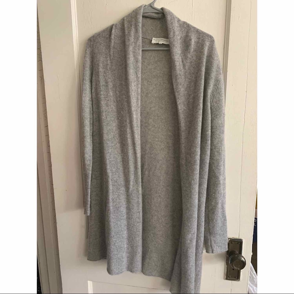 White + Warren Cashmere Gray Cardigan